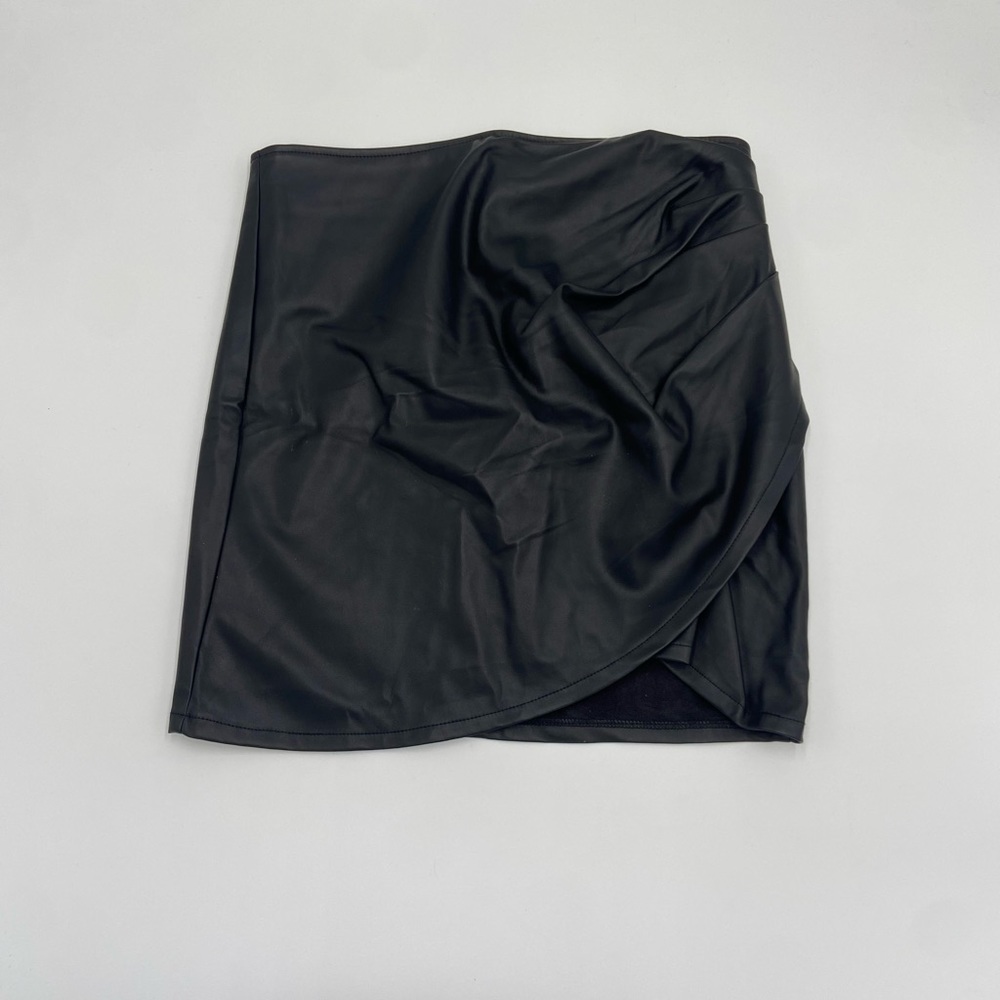 Black Faux Leather Skirt
